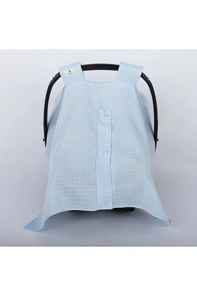 LusnikaStore Blue Stroller Cover - Muslin