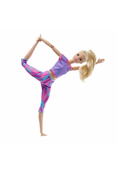 mattel Barbie Sonsuz Hareket Bebeği Mor Renkli Spor Kıyafeti İle Sarışın Uzun Saçlı Bebek Gxf04