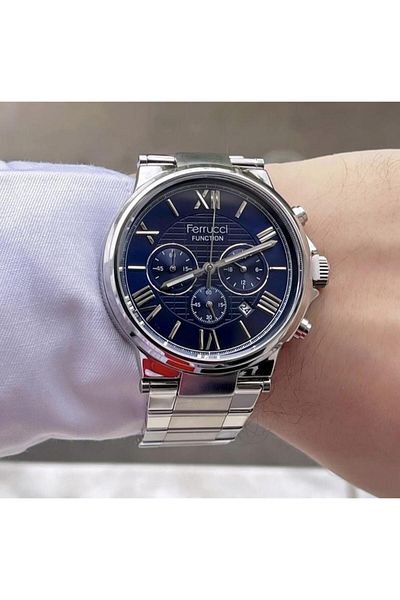 Ferrucci Men's Multifunctional Metal Band Wristwatch