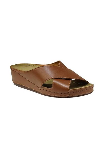 İncim Orthopedic Sole High Heel Mother Young Daily Out Home Slippers Tan Color