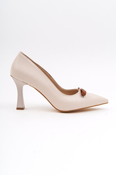 DİVOLYA Alissa Beige Tan Pointed Toe Heeled (8cm) Casual Shoes