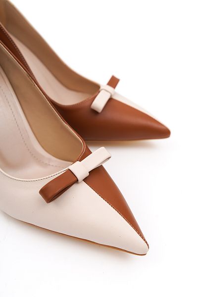 DİVOLYA Alissa Beige Tan Pointed Toe Heeled (8cm) Casual Shoes