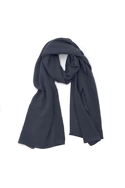 nazipek Anthracite Crinkle Shawl Bamboo Crinkle Fabric Cotton Silky Appearance 185x75cm Crinkle Shawl