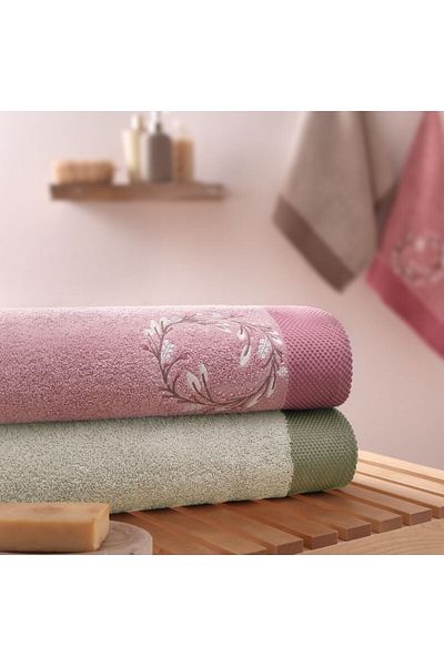 Taç Lei Cotton Bath Set Rose Stone