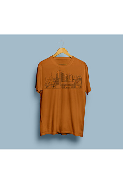 Unisex Bisiklet Yaka Oversize Baskılı T-Shirt