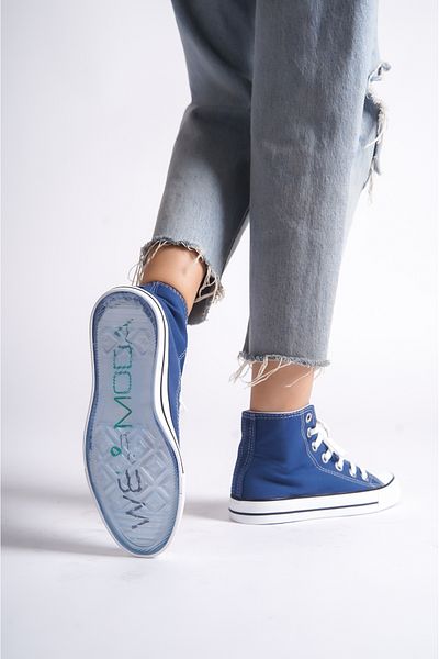 wefashion Long Denim Blue Gel Sole Sports Shoes