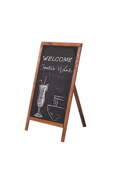 de mavera Wooden Standing Menu Board - Chalkboard 55x100-Writing Board 3 Pieces of Chalk
