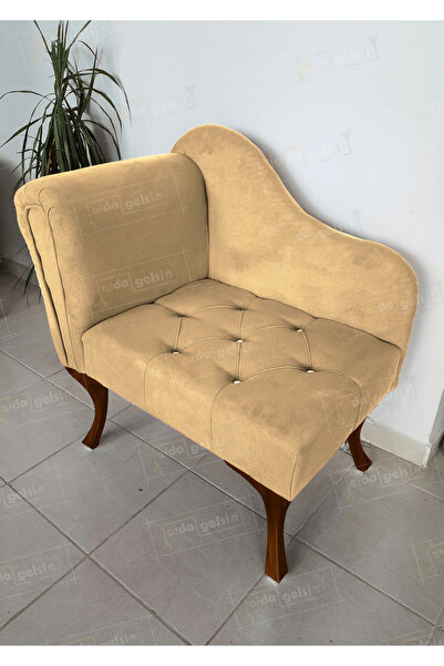 aldagelsin Yeni Model Tekli Köşe Koltuğu Josefin Bench Ceviz Ayak