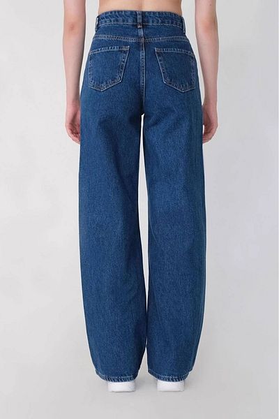 DRC trend Talya Casual Lycra Anii 90, care nu se estompează, albastru închis, talie înaltă, blugi largi, pantaloni Palazzo