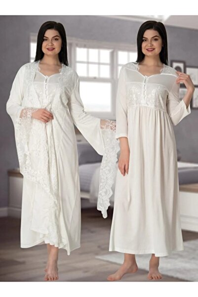 Effort Pijama طقم ثوب نوم للحوامل بأكمام واسعة من إيفورت إكرو مع ثوب صباحي 3010