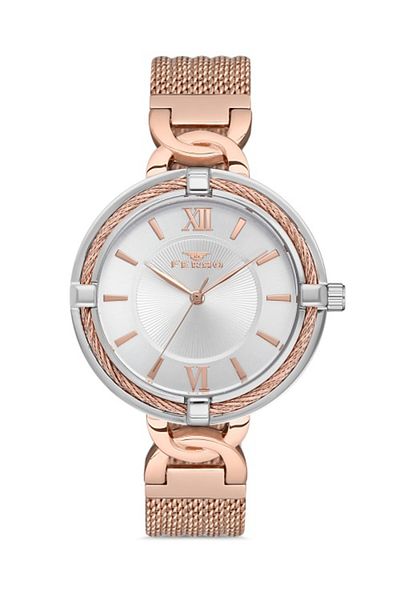 FERRO 34 mm Rose Straw Cord Women's Wrist Watch F21092C-E F21092C-E (with Bracelet Gift)