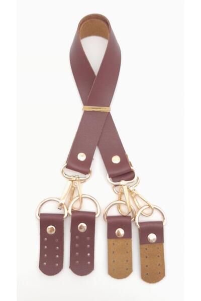 angel çanta aksesuar Angel Bag Accessory Faux Leather 55 Cm Misu Model Double Handle Claret Red Color Light Gold Metal