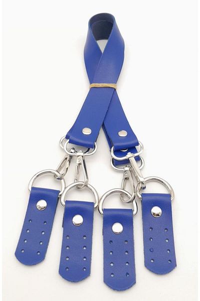 angel çanta aksesuar Geanta din Imitatie Piele Model Misu 55 Cm - Maner Dublu Albastru, Accesoriu Metal Argintiu