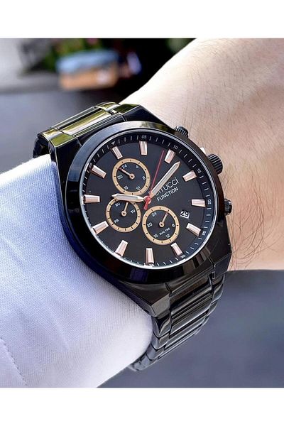 Ferrucci Men's Multifunctional Metal Band Wristwatch
