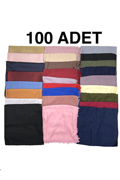nazipek Karışık Yazma 100'lü Set Hediyelik Dağıtmalık Eşarp 100x100 Toptan Fl...