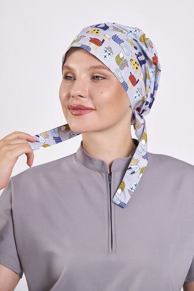 Owlet Medikal Bone Hijab Gri Personaje de desene animate