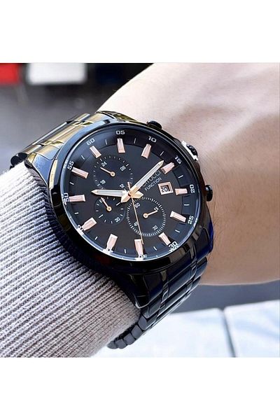 Ferrucci Men's Multifunctional Metal Band Wristwatch