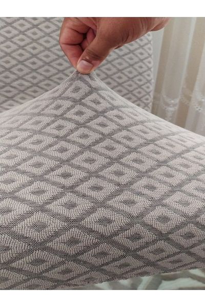 elgeyar Mini Diamond Pattern Jacquard Lycra Cluster - 6 καλύμματα καρέκλας και πανιά