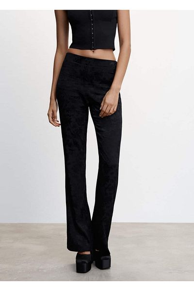 MANGO Woman Flowy Jacquard Trousers