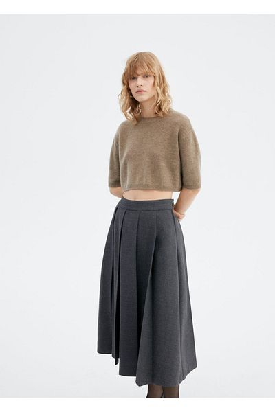 MANGO Woman Nagy rakott Midi szoknya