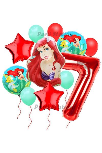 Parti Station 7 Years Birthday Mermaid Princess - Ariel Concept Balloon Set