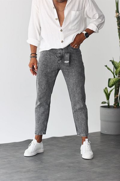 MADZEYMODA Ανδρικό γκρι τζιν Boyfriend