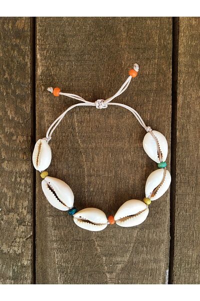özde dekor Real Seashell - Beaded and Bracelet (BEIGE STRING)