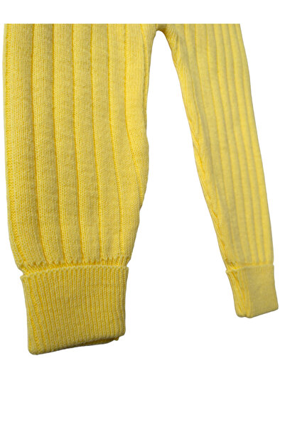 Asya Bebe Suspended Buttoned Baby Kids Knitwear Tights Salopet Yellow