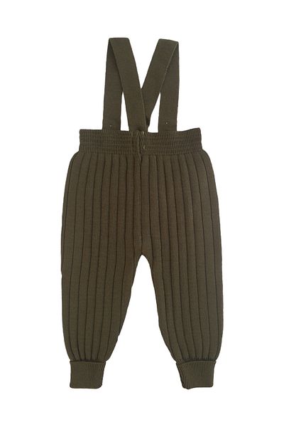 Asya Bebe Hanging Buttoned Baby Kids Knitwear Salopet Khaki