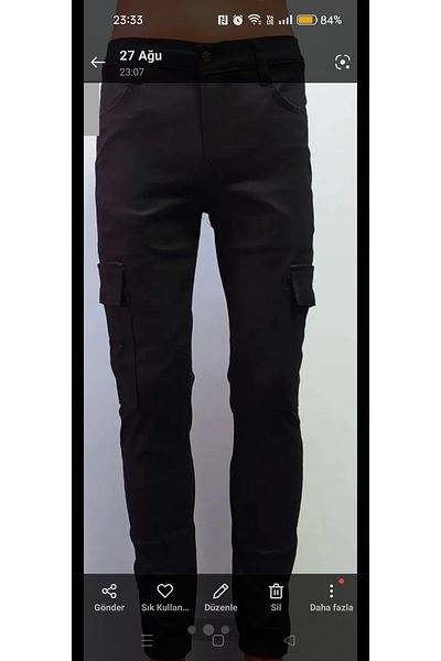 BeyzDenim Cargo elastic leg pants black