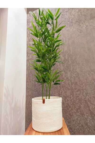 REYGON TEKSTİL Hasır Saksılık Yuvarlak çok amaçlı Sepet Saksılık çap 23 boy 20