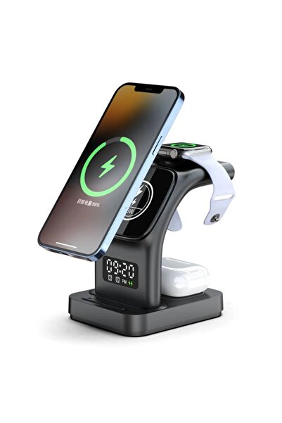 LioTech 5 In 1 Magsafe 20w Hızlı Şarj Standı Iphone 14 13 12 Serisi Watch Ala...