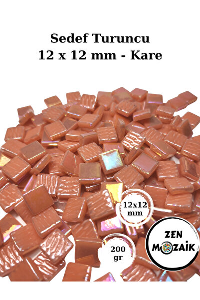 Zen Mozaik Sanatsal Mozaik Çalışmalarınız için 12 x12 mm - Kare Sedefli Cam M...