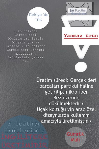 UYSALLAR SUNİ DERİ E LEATHER ΠΡΑΓΜΑΤΙΚΟ ΔΕΡΜΑ ΜΕΤΑΤΡΟΠΗ ΡΟΛΟ ΜΕ ΤΑΠΕΤΑΡΙΑ ΔΕΡΜΑ ΑΕΡΟΠΛΑΝΟ ΔΕΡΜΑ