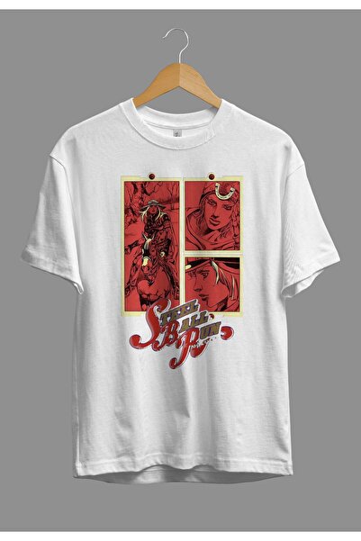 CONSTRAİN Oversize Jojo's Bizarre Adventure Steel Ball Run Anime Baskılı Tasa...