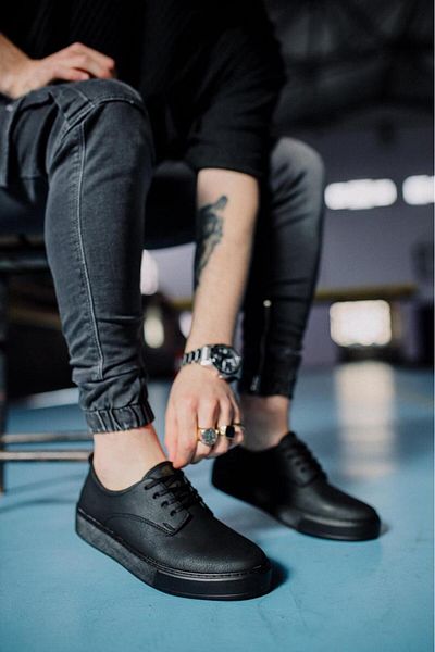 BZ Moda B077 ST Lace-Up Orthopedic Sole Ανδρικά αθλητικά παπούτσια Μαύρα