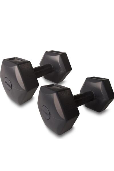 İnter 2 x 5 Kg Max Fit Vinnly Dumbbell 5 Kg Sport Dambıl Seti Siyah Vinyl