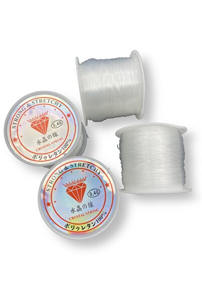 Hedef Bijuteri 40 Metre Küçük Bobin 0,40 mm Sabit Şeffaf Misina,Çanta,Aksesua...