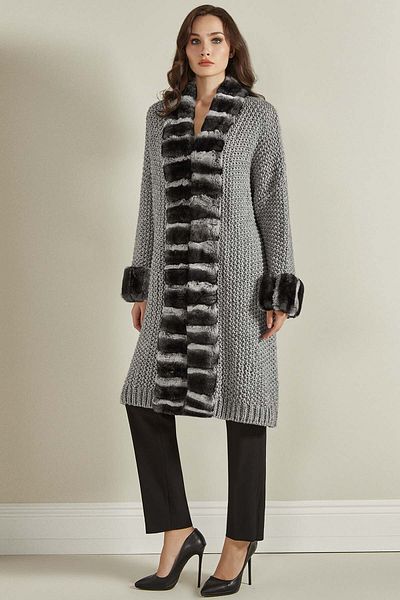 Guitar Furry Gray Cardigan