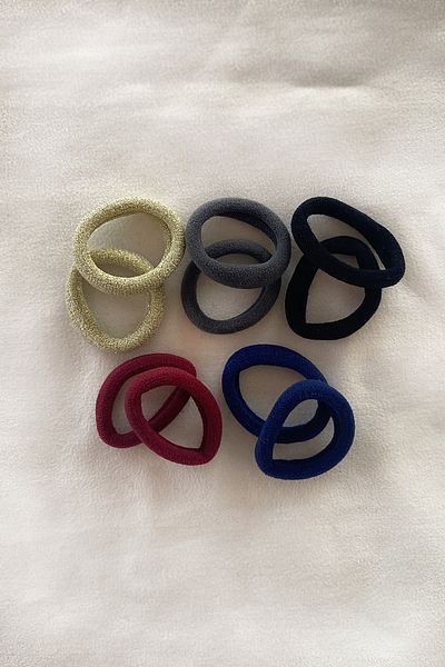 TAKIŞTIR Mixed Color 10-Piece Glitter Towel Rubber Buckle
