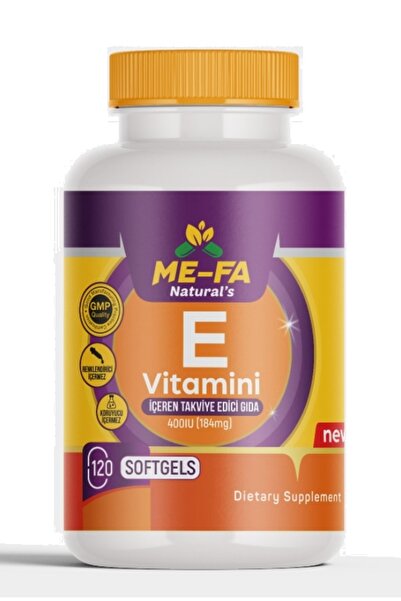 Mefa Naturals E Vitamini 120 Softgels 400 Ünite 184 Mg( D-alpha )