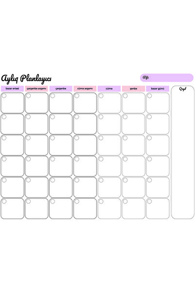 Akıllı Kağıt Статичен самозалепващ месечен планирач 56x75 (АЗЕРБАЙДЖАН)