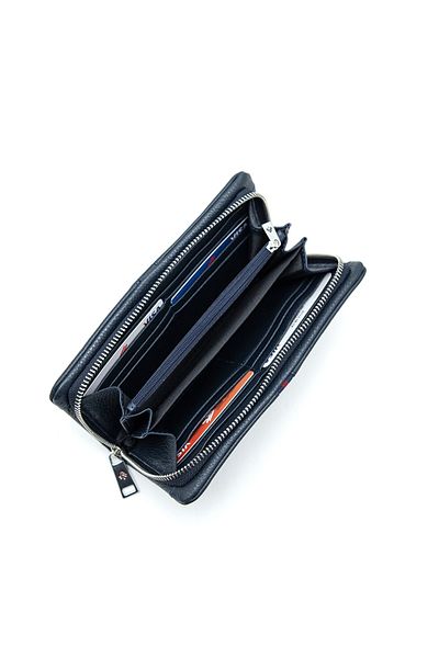 Eminsa Men's Navy Blue Leather Handbag, Clutch Wallet
