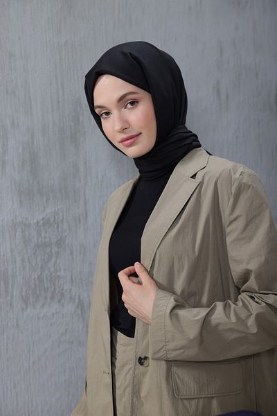 Modakaşmir Şal confortabil din bumbac negru