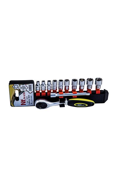 NTTolls Nt Tools Ncset61 - 12 Piece 1/4" Six Corner Cr-V Socket Set