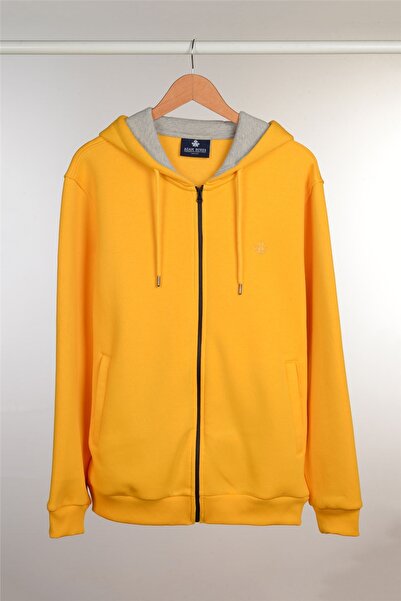 ADAM BOXES سويت شيرت بغطاء للرأس بسحاب N-halicarna - أصفر