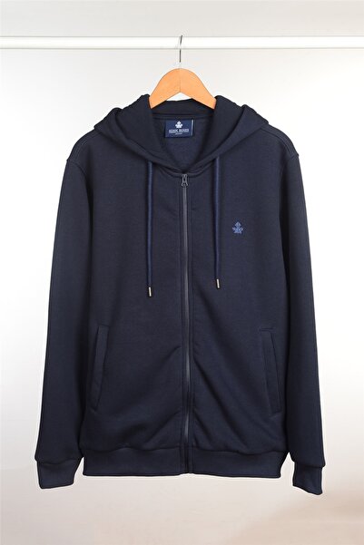 ADAM BOXES سويت شيرت بغطاء للرأس بسحاب N-halicarna - أزرق داكن