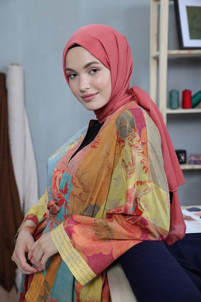 Modakaşmir Σειρά Cosy Cotton Σα shawl Ροζ Ροζ