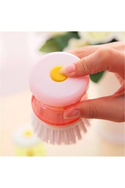 AKCAKESE Useful Fuzzy Brush with Detergent Tank and Button Practical Use