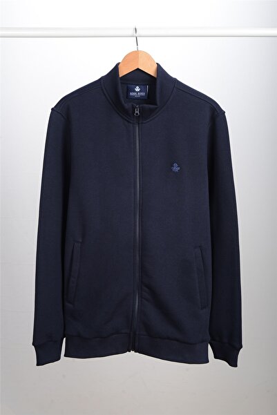 ADAM BOXES سويت شيرت برقبة عالية وسحاب N-karianda - أزرق داكن